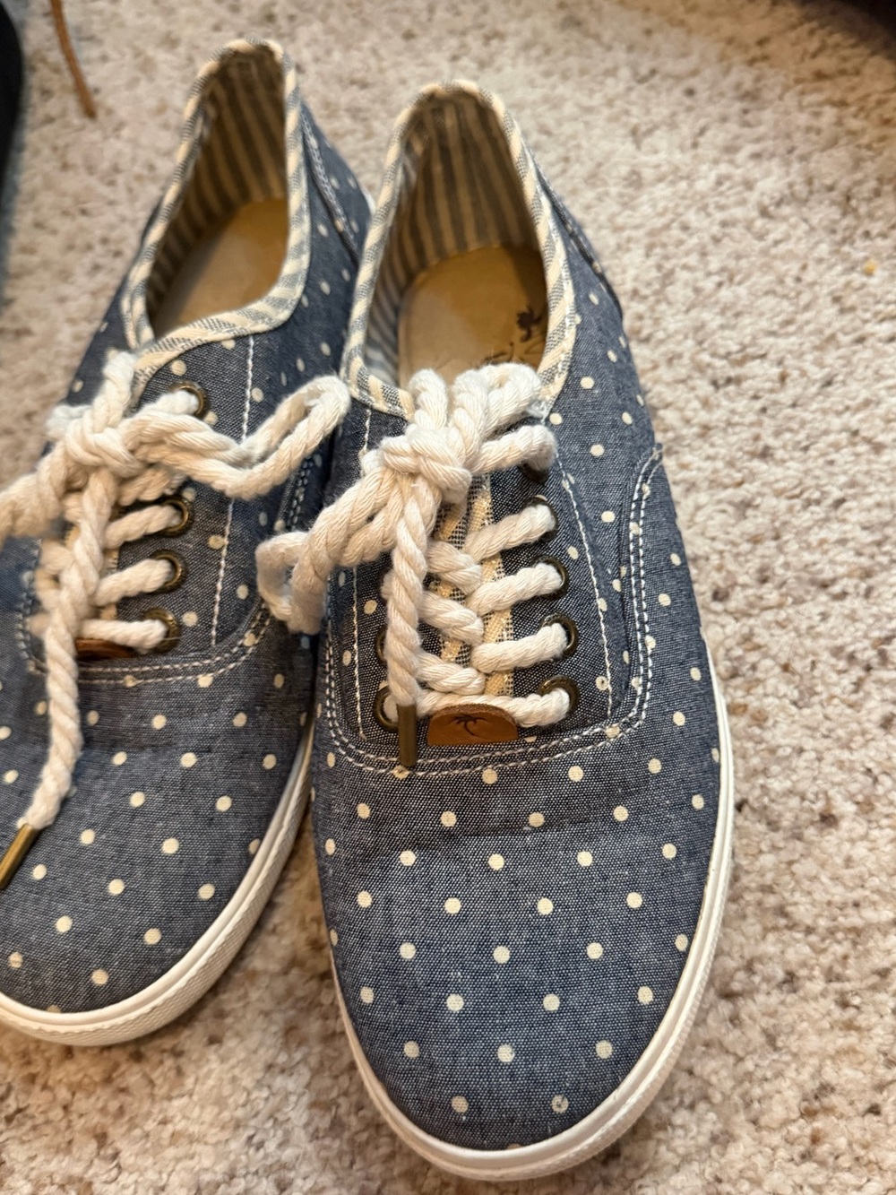 Polka Dot Chambray Sneakers